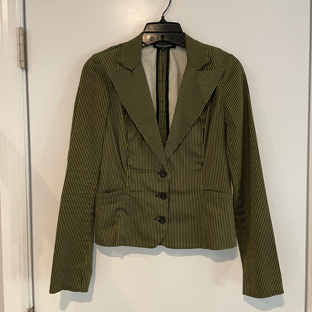 Betsey Johnson size 4 cotton/spandex stripped blazer